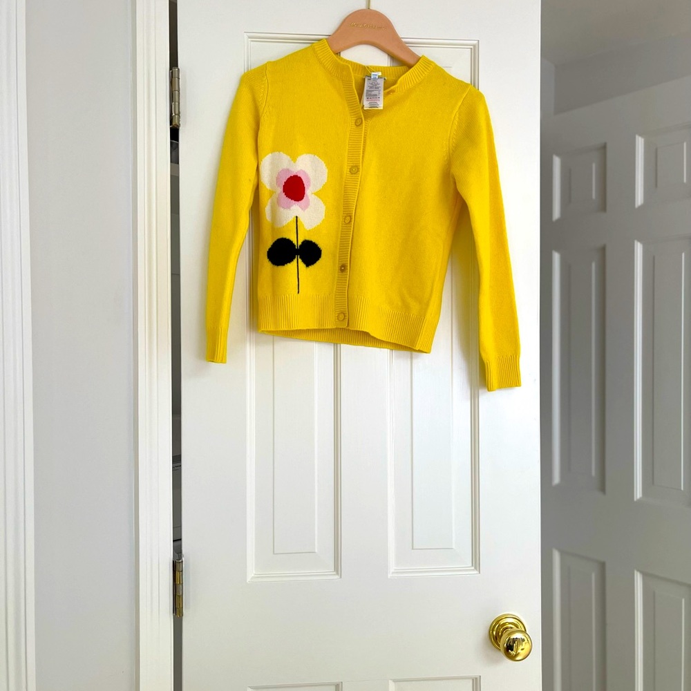 Girls Yellow Wool Knit Cardigan size 12 with tags never worn